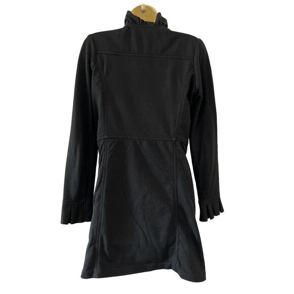 Kut from the Kloth Ruffle Black Knit Jacket Coat Woman Size Medium Buttons - Picture 3 of 9